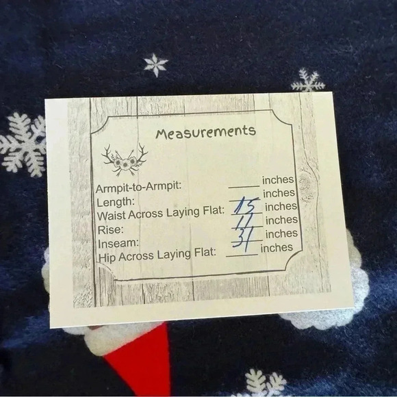 Old Navy Navy Flannel Santa Pajama Drawstring Closure Straight Leg SZ S #2184 - Picture 9 of 11